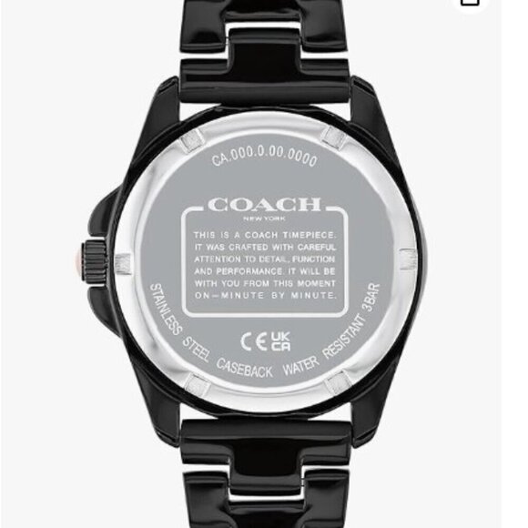 COACH Greyson Black Logo Women's Watch NWT - Picture 5 of 9